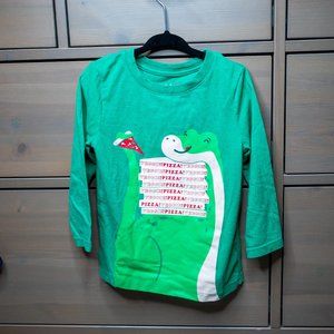 Cat & Jack Veggie Pizza Dinosaur Long Sleeve Graphic Tee